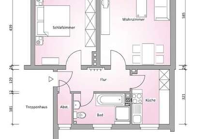 Wohnung Solingen Mitte - 2 Zimmer, 61 m&sup2;, 655&euro; | Angebot:26962868