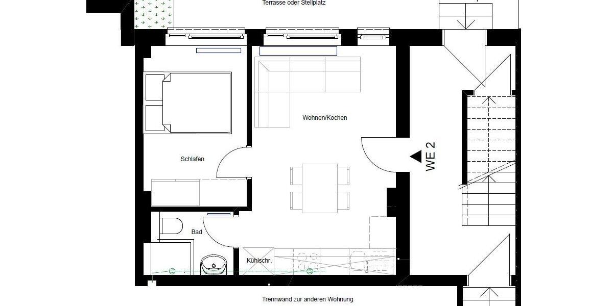 Erdgeschoßwohnung Duisburg Beeck - 2 Zimmer, 30 m&sup2;, 380&euro; | Angebot:27567705