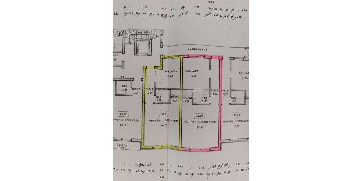 Etagenwohnung Düsseldorf Oberbilk - 2 Zimmer, 39 m&sup2;, 195.000&euro; | Angebot:27201141