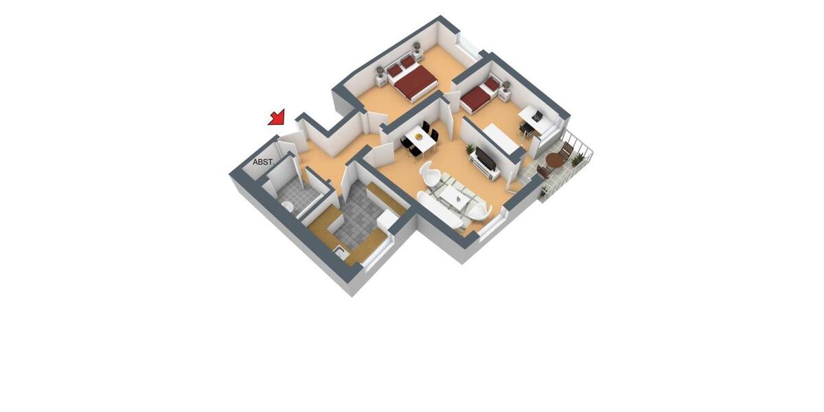Erdgeschoßwohnung Wuppertal Unterbarmen - 4 Zimmer, 89 m&sup2;, 779&euro; | Angebot:26003865