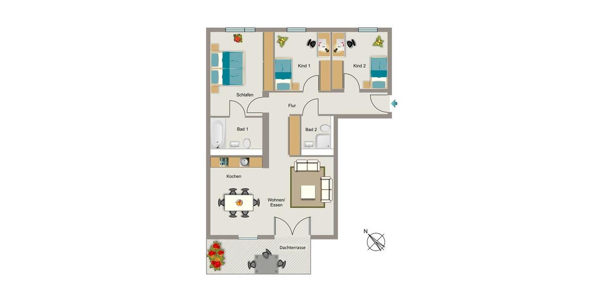 Etagenwohnung Essen Frillendorf - 4 Zimmer, 102 m&sup2;, 1.280&euro; | Angebot:25861501