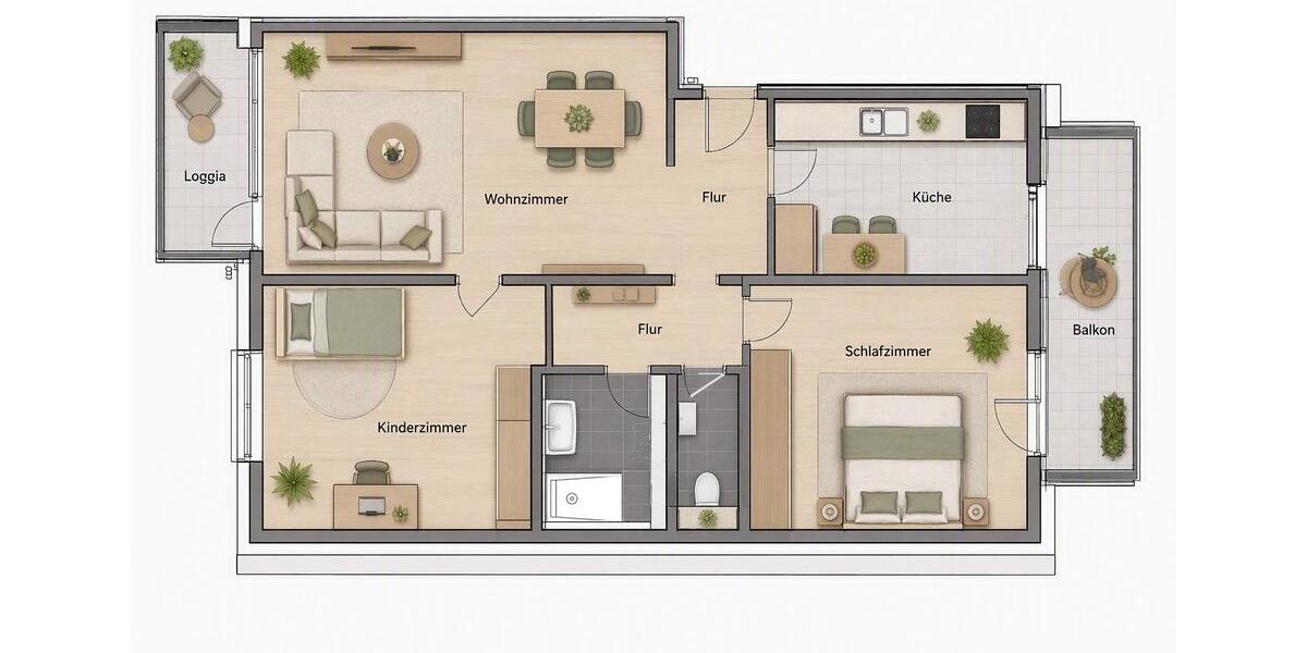 Etagenwohnung Krefeld Gellep-Stratum - 3 Zimmer, 96 m&sup2;, 285.000&euro; | Angebot:27452055