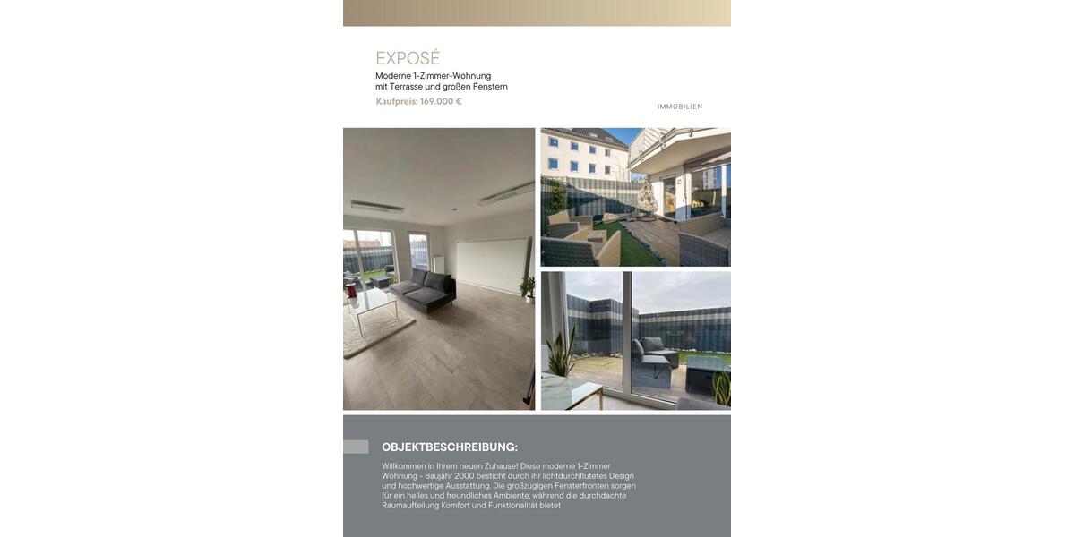 Erdgeschoßwohnung Remscheid - 1 Zimmer, 29 m&sup2;, 169.000&euro; | Angebot:27196428