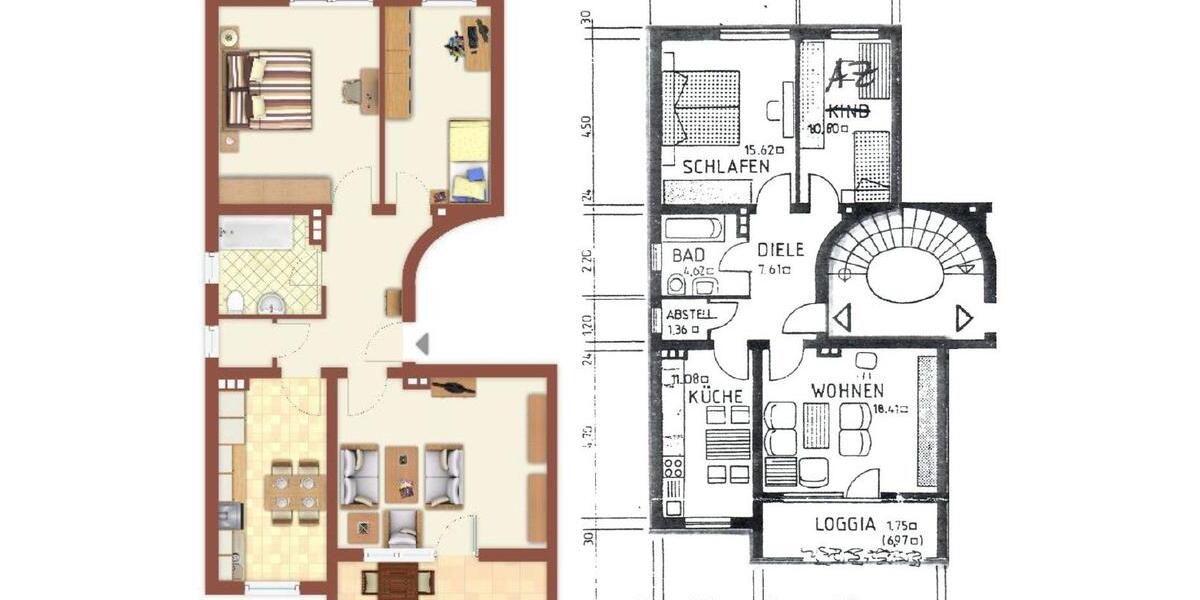 Etagenwohnung Wuppertal Gemarkung Elberfeld - 3 Zimmer, 71 m&sup2;, 156.000&euro; | Angebot:27201203