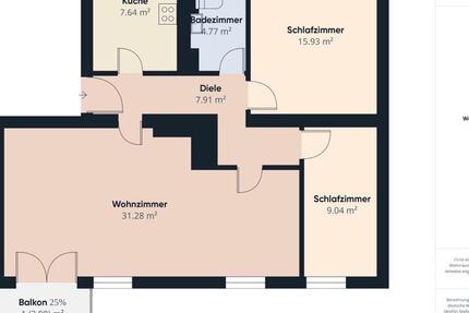 Wohnung Düsseldorf Düsseltal - 3 Zimmer, 78 m&sup2;, 379.000&euro; | Angebot:26634591