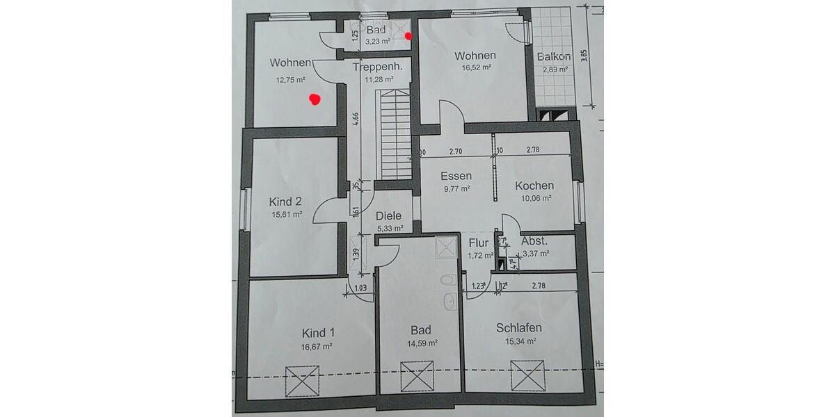 Etagenwohnung Solingen Wald - 4 Zimmer, 115 m&sup2;, 1.400&euro; | Angebot:25922776