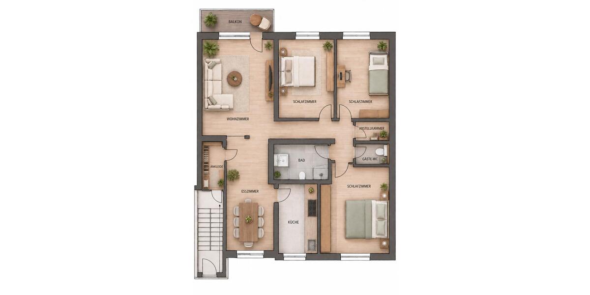 Etagenwohnung Duisburg Rheinhausen - 5 Zimmer, 93 m&sup2;, 249.000&euro; | Angebot:26588525
