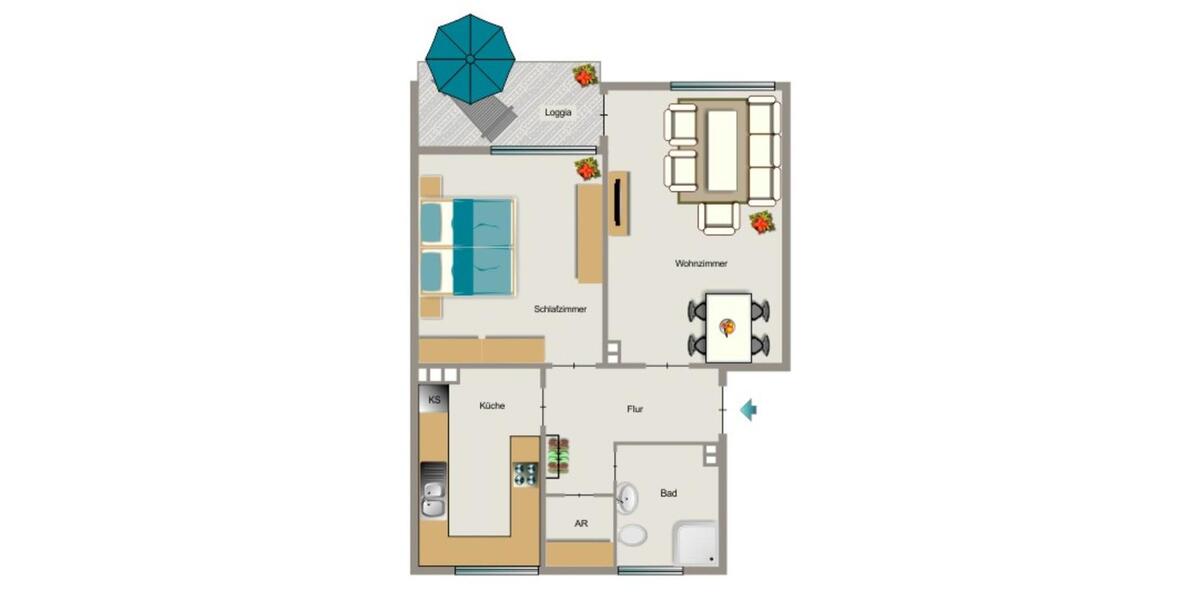 Etagenwohnung Duisburg Hamborn - 2.5 Zimmer, 55 m&sup2;, 382&euro; | Angebot:25644837