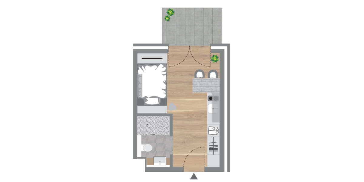 Etagenwohnung Düsseldorf Stadtbezirk 2 - 1 Zimmer, 24 m&sup2;, 867&euro; | Angebot:24748867
