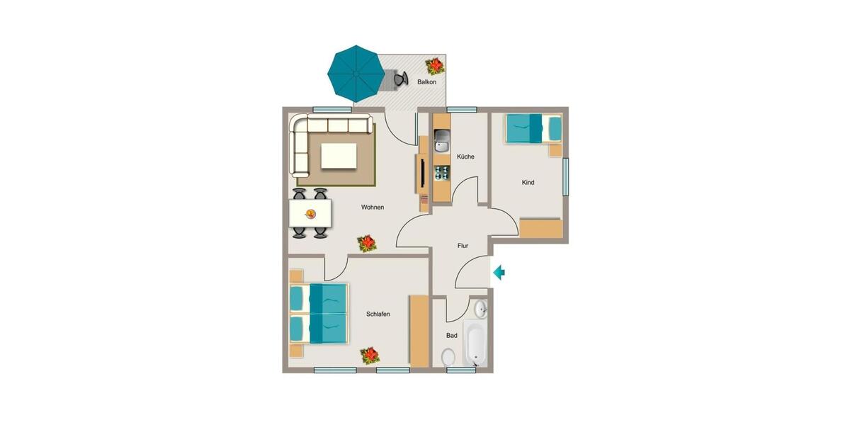 Etagenwohnung Duisburg Beeck - 3.5 Zimmer, 69 m&sup2;, 488&euro; | Angebot:24243391