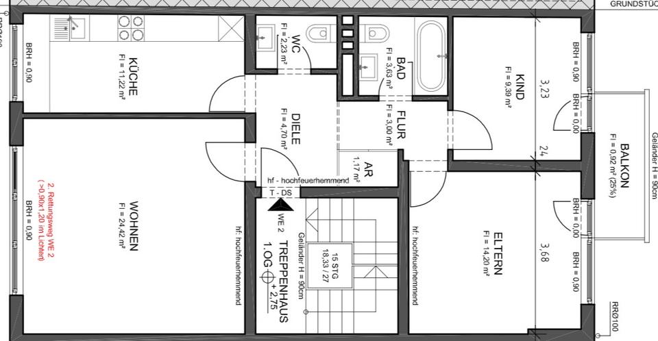 Etagenwohnung Essen Stadtbezirk III - 3 Zimmer, 75 m&sup2;, 995&euro; | Angebot:26008521