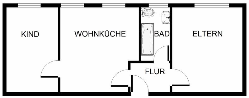 Erdgeschoßwohnung Essen Stadtbezirk VI - 2.5 Zimmer, 47 m&sup2;, 477&euro; | Angebot:24634727