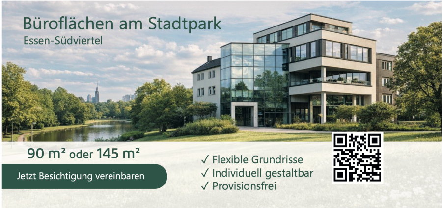 Büro am Stadtgarten - 90 qm - Essen Südviertel Rüttenscheid - Gewerbeobjekt Essen Südviertel | Angebot:25833956