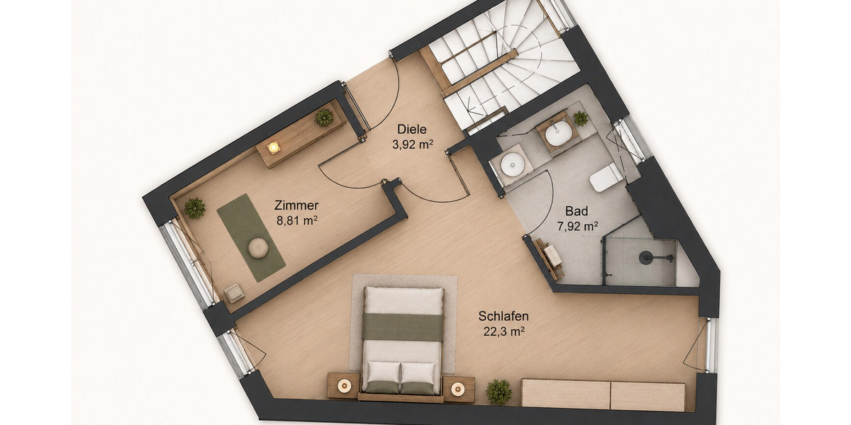 Exklusives Wohnen in Bilk: 3-Zimmer-Maisonette-Wohnung mit großer Dachterrasse und eigenem Eingang - Maisonettenwohnung Düsseldorf Stadtbezirk 3 | Angebot:27217835