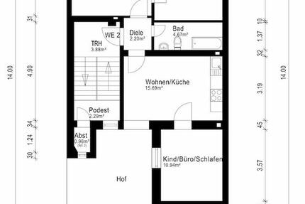 Wohnung Mülheim an der Ruhr Broich - 3 Zimmer, 63 m&sup2;, 665&euro; | Angebot:27549097