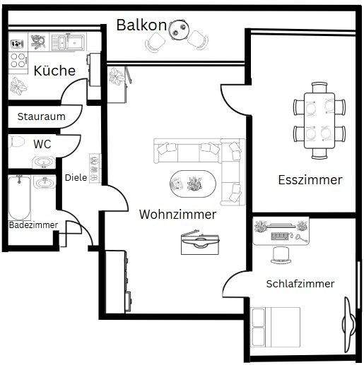 Etagenwohnung Wuppertal Elberfeld - 3 Zimmer, 68 m&sup2;, 94.900&euro; | Angebot:25834566