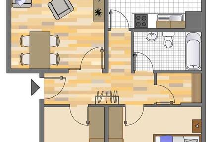 Wohnung Gelsenkirchen Gelsenkirchen-Nord - 3 Zimmer, 75 m&sup2;, 499&euro; | Angebot:25433196