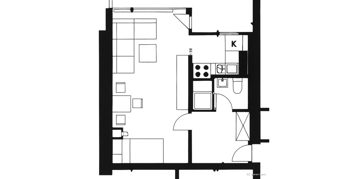Etagenwohnung Wuppertal Brill - 1 Zimmer, 44 m&sup2;, 350&euro; | Angebot:25901467