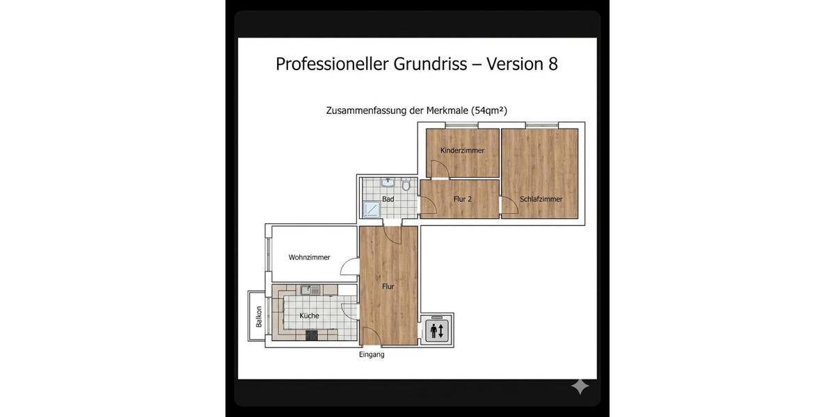 Etagenwohnung Düsseldorf Flingern Süd - 3 Zimmer, 54 m&sup2;, 225.000&euro; | Angebot:25750798