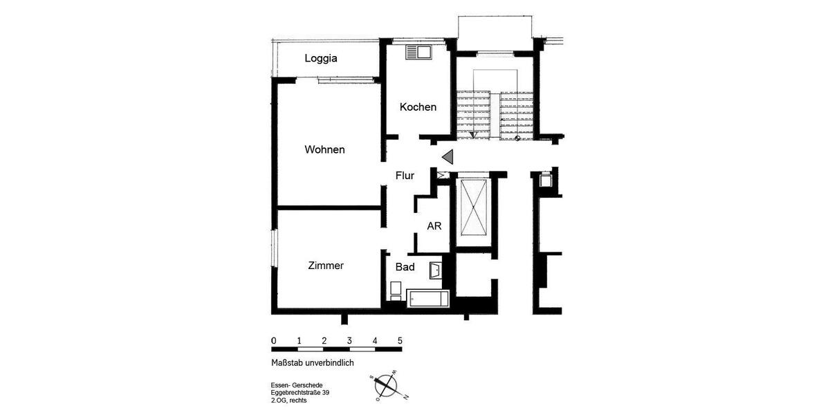 Etagenwohnung Essen Stadtbezirk IV - 2 Zimmer, 58 m&sup2;, 539&euro; | Angebot:23531086