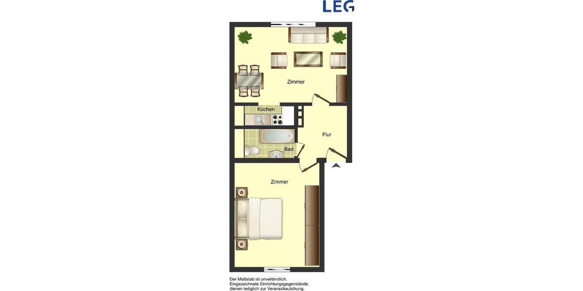 Etagenwohnung Solingen Mitte - 2 Zimmer, 54 m&sup2;, 599&euro; | Angebot:24489909