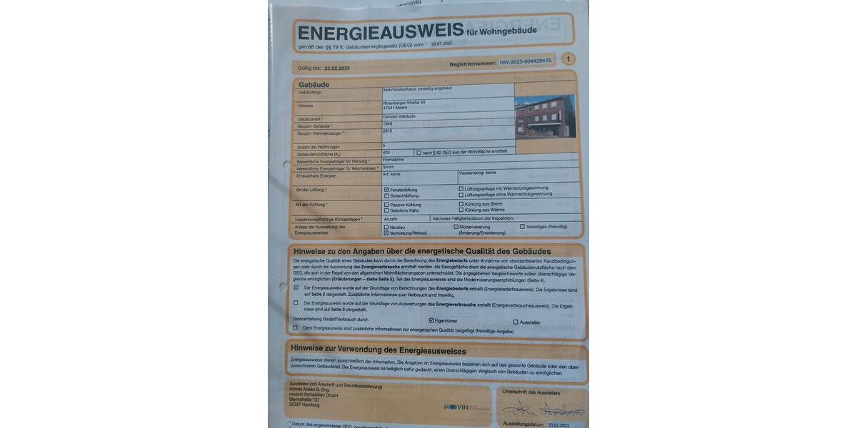 Etagenwohnung Moers - 2 Zimmer, 62 m&sup2;, 520&euro; | Angebot:26462834