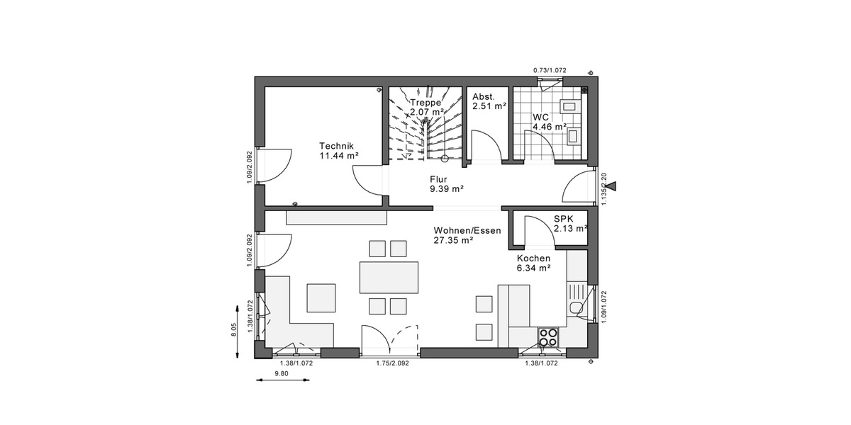 Einfamilienhaus Remscheid Remscheid-Süd - 3 Zimmer, 130 m&sup2;, 1.747&euro; | Angebot:26405712