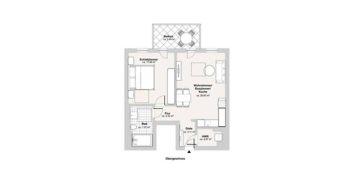 Etagenwohnung Düsseldorf Eller - 2 Zimmer, 64 m&sup2;, 1.320&euro; | Angebot:26554983