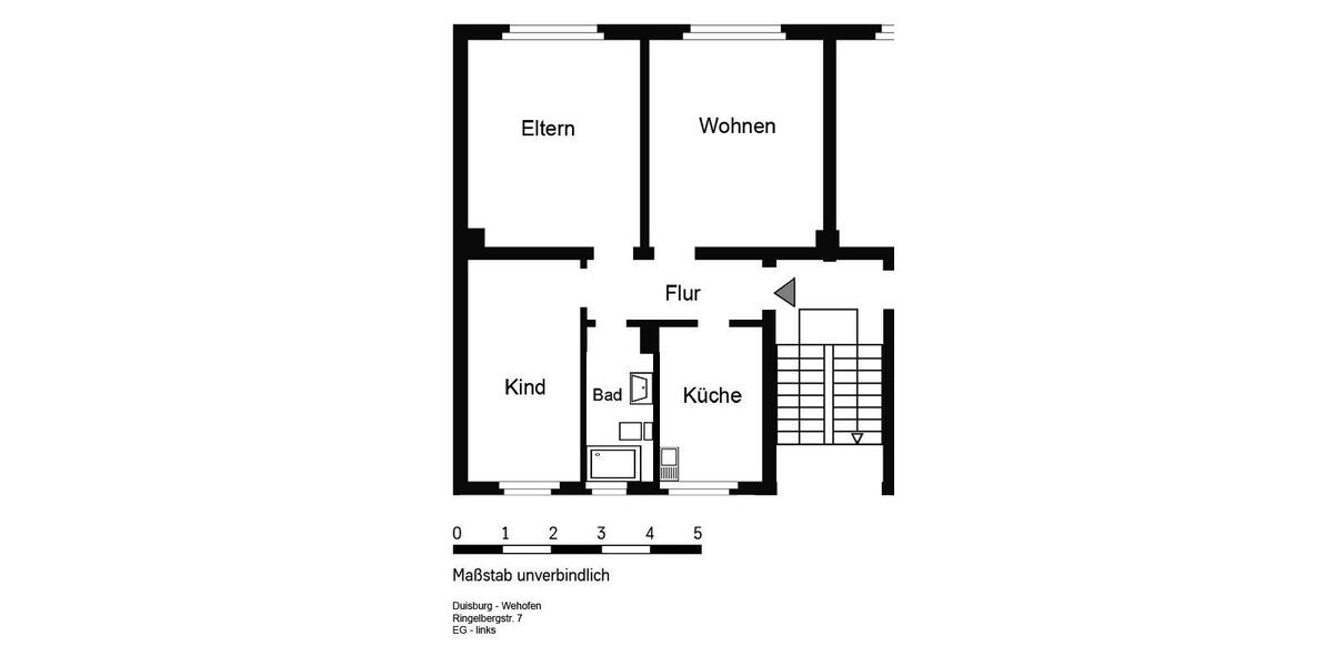 Erdgeschoßwohnung Duisburg Hamborn - 3.5 Zimmer, 57 m&sup2;, 499&euro; | Angebot:25377599