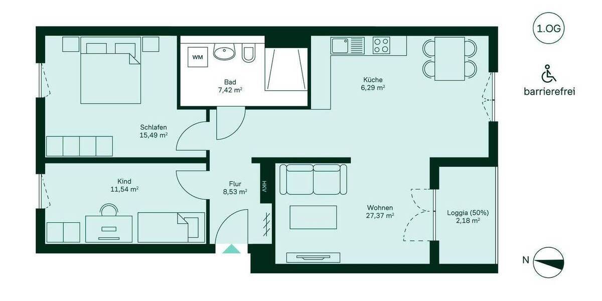 Etagenwohnung Düsseldorf Benrath - 3 Zimmer, 78 m&sup2;, 449.900&euro; | Angebot:26014750