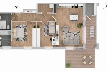 Wohnung Dormagen Sankt Peter - 3 Zimmer, 87 m&sup2;, 1.132&euro; | Angebot:26613246