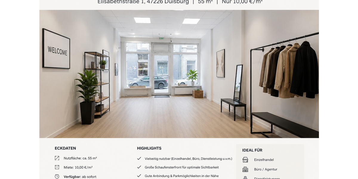 Gewerbeobjekt Duisburg Hochemmerich - 500&euro; | Angebot:26462822