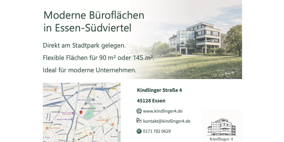 Büro am Stadtgarten - 90 qm - Essen Südviertel Rüttenscheid - Gewerbeobjekt Essen Südviertel | Angebot:25833956