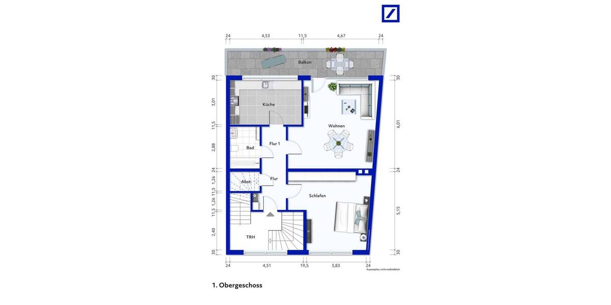 Etagenwohnung Langenfeld Immigrath - 2 Zimmer, 83 m&sup2;, 349.000&euro; | Angebot:25958916