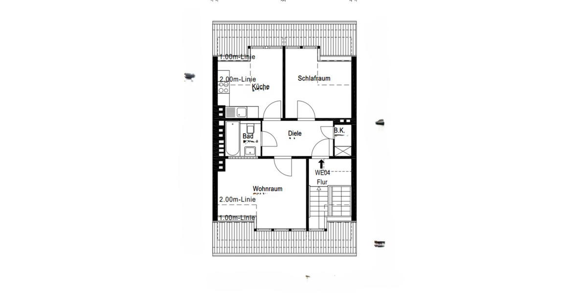 Dachgeschoßwohnung Neuss Furth-Mitte - 2 Zimmer, 48 m&sup2;, 650&euro; | Angebot:25934356