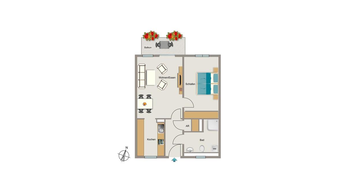 Etagenwohnung Duisburg Walsum - 2 Zimmer, 64 m&sup2;, 772&euro; | Angebot:25956792