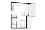 Dachgeschoßwohnung Düsseldorf Stadtbezirk 8 - 1.5 Zimmer, 29 m&sup2;, 730&euro; | Angebot:26432458