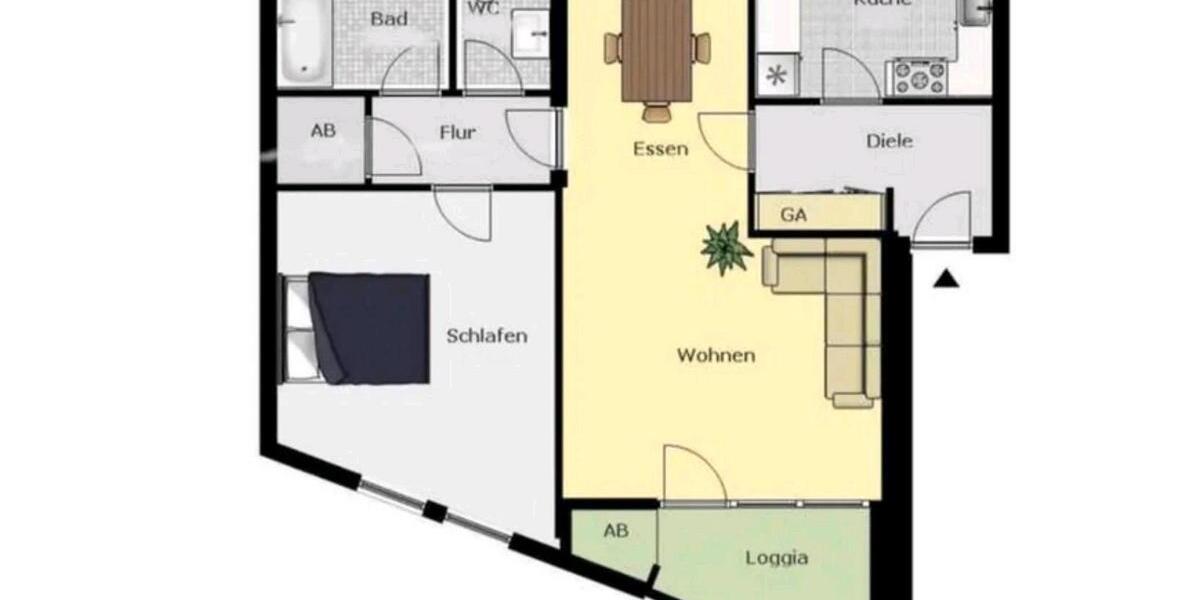 Etagenwohnung Düsseldorf Stadtbezirk 8 - 2 Zimmer, 70 m&sup2;, 1.620&euro; | Angebot:25960265