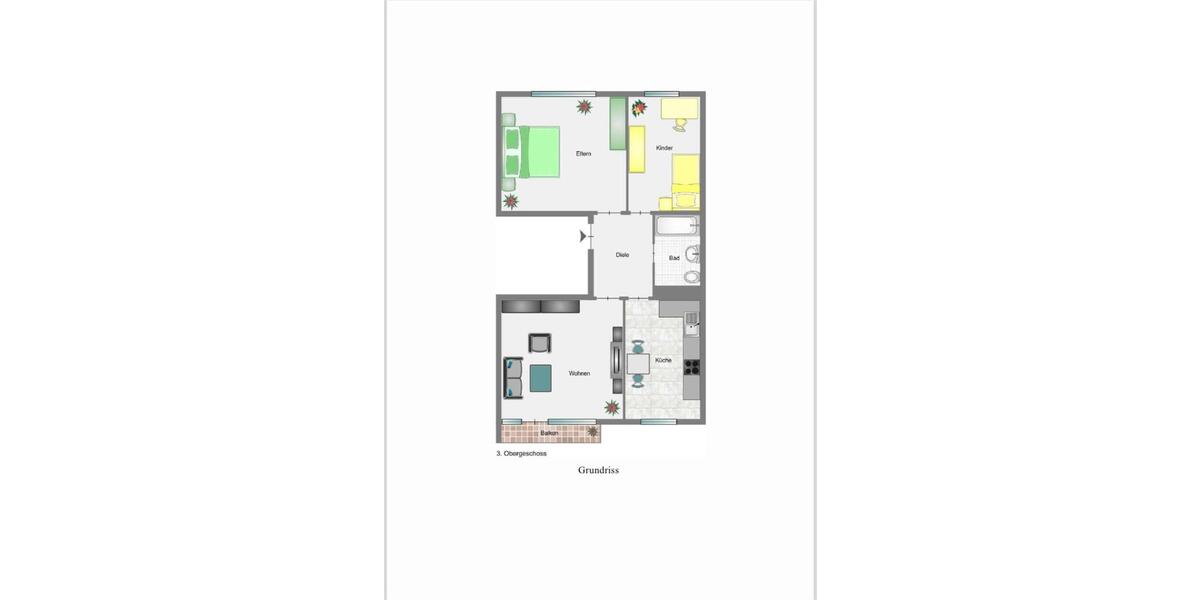 Etagenwohnung Neuss - 3 Zimmer, 70 m&sup2;, 243.000&euro; | Angebot:26603477