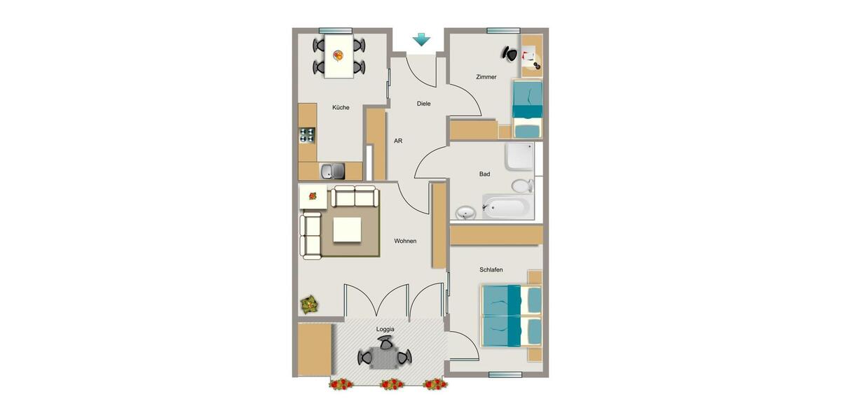 Etagenwohnung Essen Stadtbezirk V - 3.5 Zimmer, 76 m&sup2;, 793&euro; | Angebot:25854633