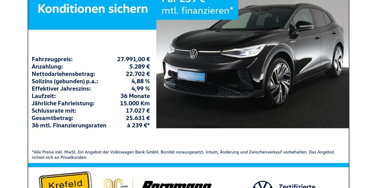 VW ID.4 70.278 km 27.991 &euro; Krefeld 47803