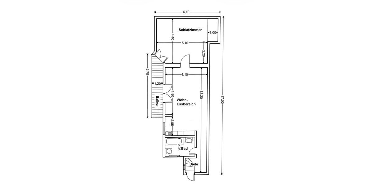 Etagenwohnung Düsseldorf Pempelfort - 2 Zimmer, 70 m&sup2;, 380.000&euro; | Angebot:26113198