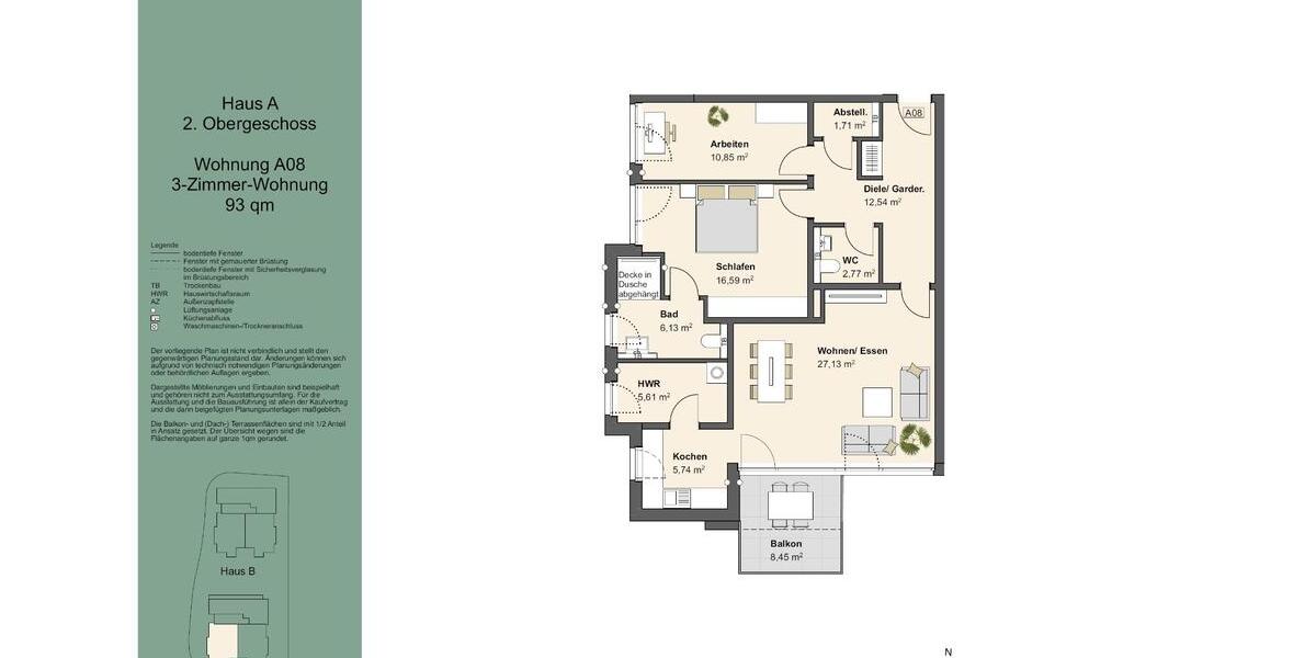 Etagenwohnung Neukirchen-Vluyn Vluyn - 3 Zimmer, 93 m&sup2;, 1.250&euro; | Angebot:26177001