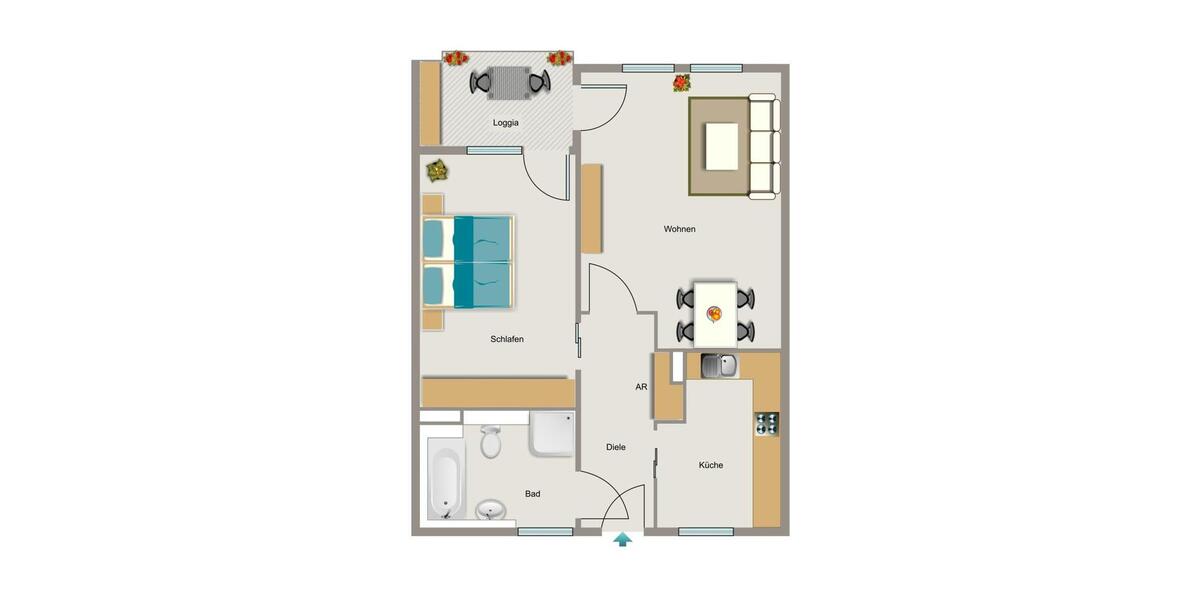 Etagenwohnung Essen Stadtbezirk V - 2.5 Zimmer, 63 m&sup2;, 669&euro; | Angebot:25175703