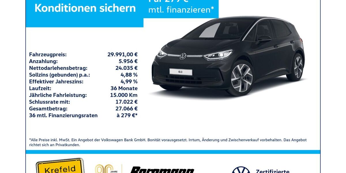 VW ID.3 31.694 km 29.991 &euro; Krefeld 47803