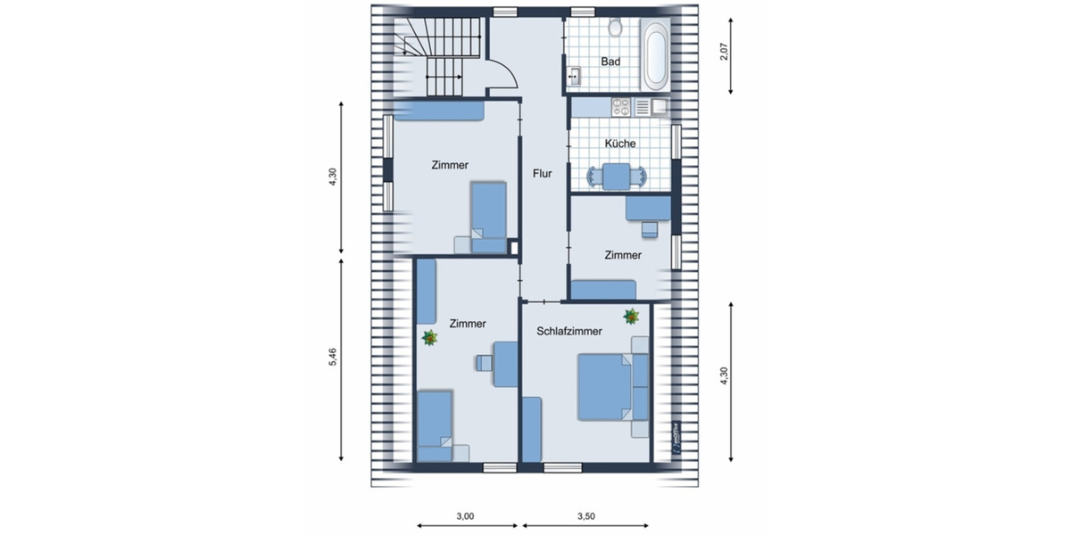 Dachgeschoßwohnung Velbert Velbert-Mitte - 3.5 Zimmer, 70 m&sup2;, 650&euro; | Angebot:25405142
