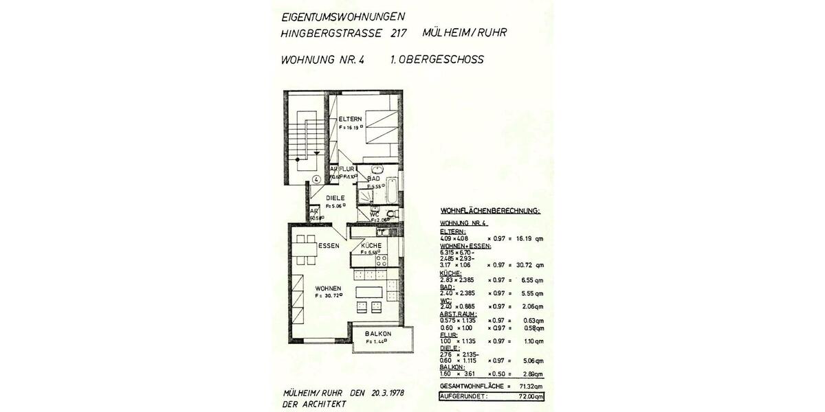 Etagenwohnung Mülheim an der Ruhr Menden-Holthausen - 2 Zimmer, 72 m&sup2;, 175.000&euro; | Angebot:25892529
