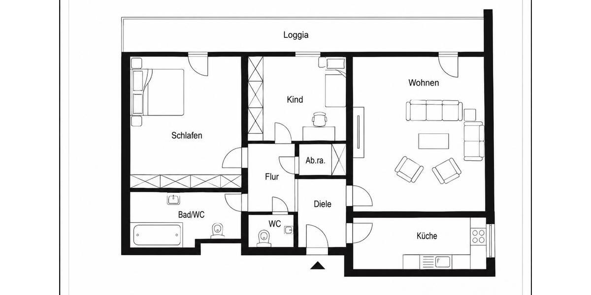 Etagenwohnung Neuss - 4 Zimmer, 85 m&sup2;, 280.000&euro; | Angebot:27197327