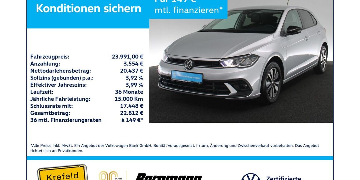 VW Polo 15.258 km 23.772 &euro; Krefeld 47803