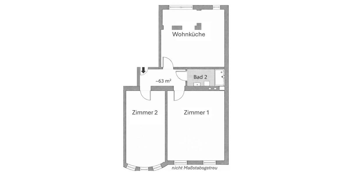 Etagenwohnung Essen Frohnhausen - 3 Zimmer, 63 m&sup2;, 780&euro; | Angebot:26569152